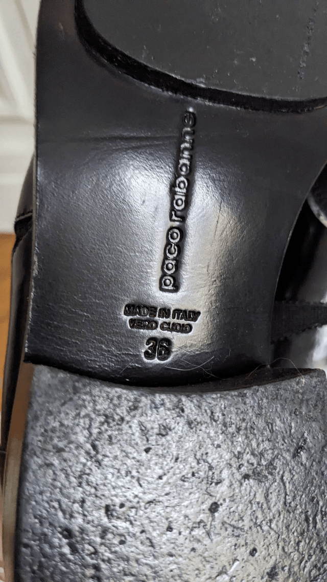 Slippers cuir Paco Rabanne T.36
