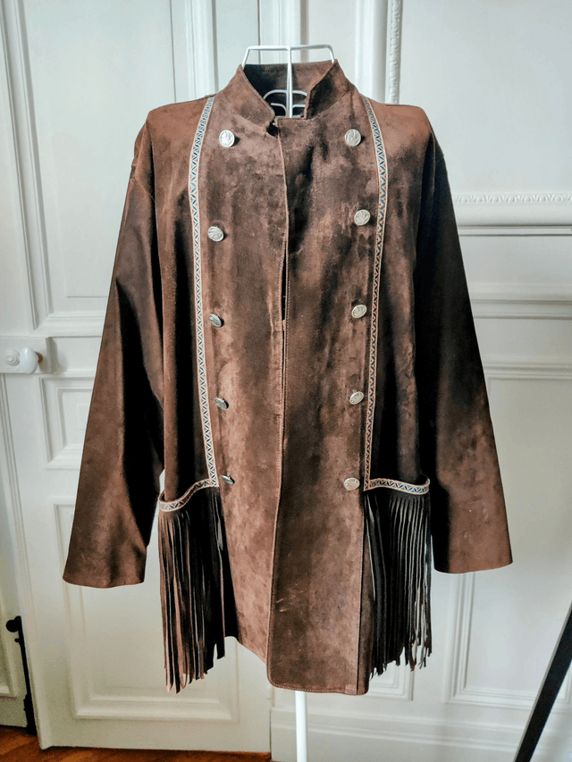 Veste daim franges vintage