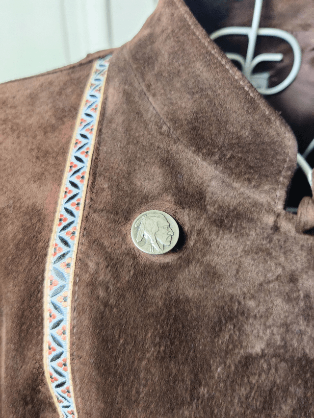 Veste daim franges vintage